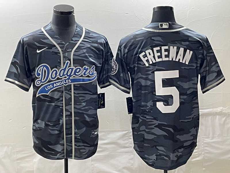 Men's Los Angeles Dodgers #5 Freddie Freeman Gray Camo Cool Base With Patch Stitched Baseball Jersey,We sell and wholesale Men's Los Angeles Dodgers #5 Freddie Freeman Gray Camo Cool Base With Patch Stitched Baseball Jersey on line form chian!